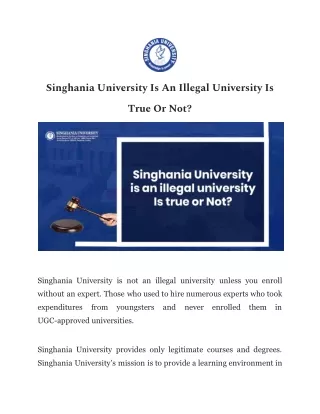 singhania university is an illegal university