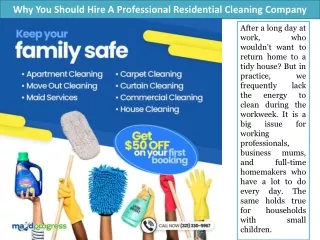 Why You Should Hire A Professional Residential Cleaning Company