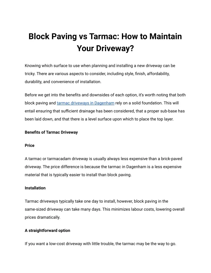 block paving vs tarmac how to maintain your