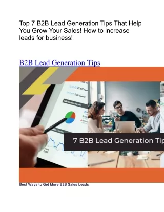 top 7 b2b lead generation tips that help you grow