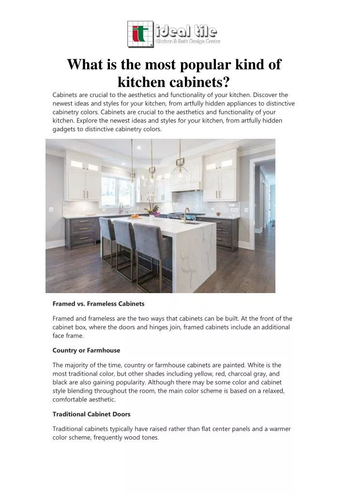 what is the most popular kind of kitchen cabinets