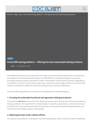 oracle ebs testing serves as a crucial process