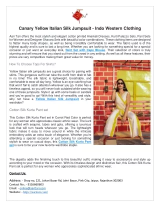 Yellow Italian Silk Jumpsuit
