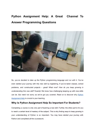 Python Assignment Help A Great  Channel To Answer Programming Questions