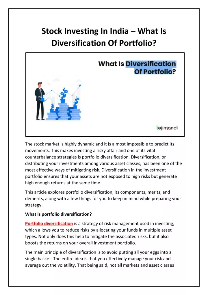 stock investing in india what is diversification