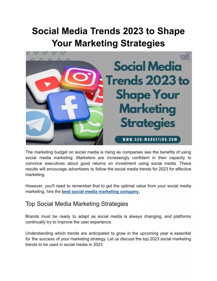 social media trends 2023 to shape your marketing