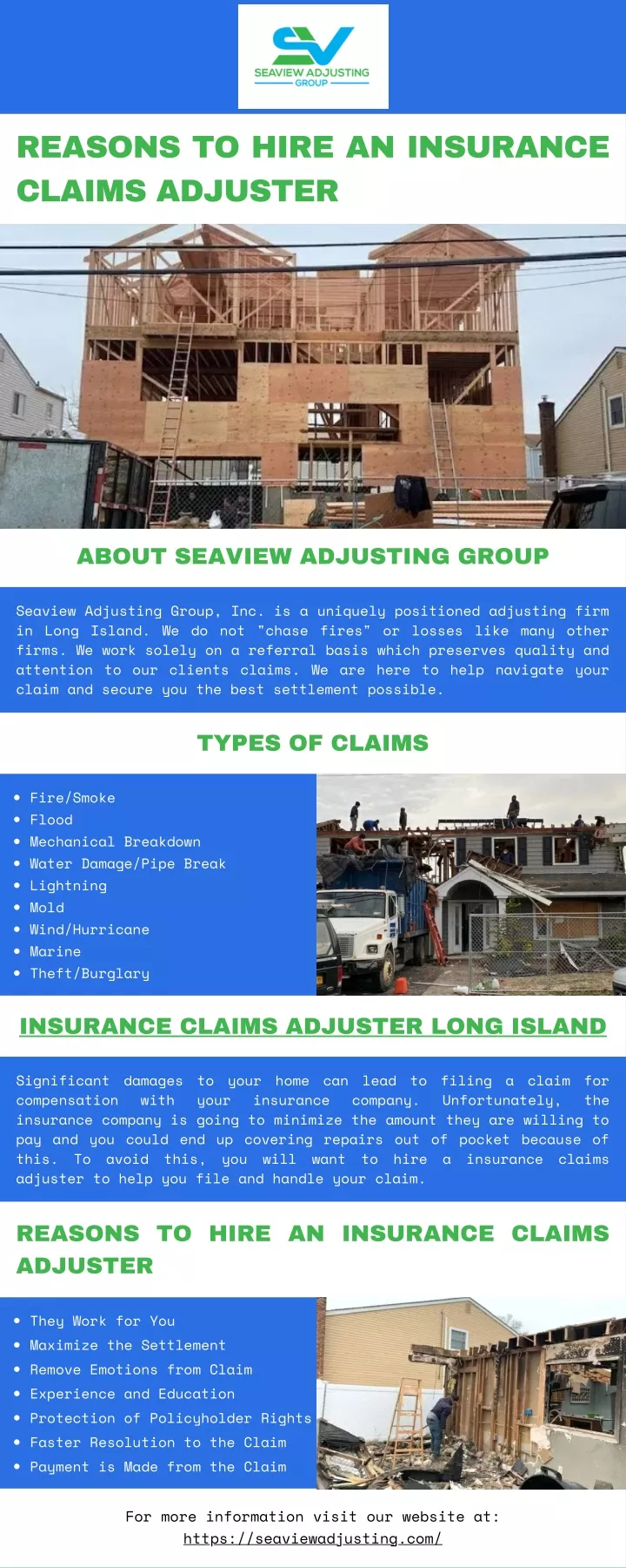 reasons to hire an insurance claims adjuster