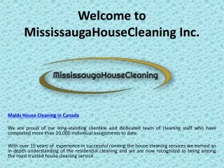 Maids House Cleaning In Canada - mississaugahousecleaning.ca