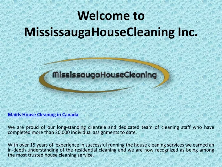 welcome to mississaugahousecleaning inc
