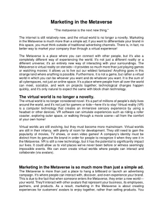 marketing in the metaverse