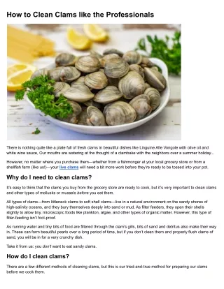 How to Clean Clams like the Professionals