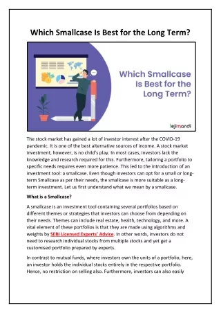 which smallcase is best for the long term
