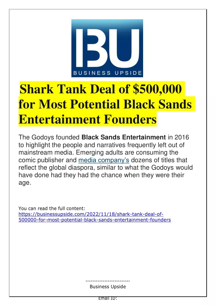 shark tank deal of 500 000 for most potential