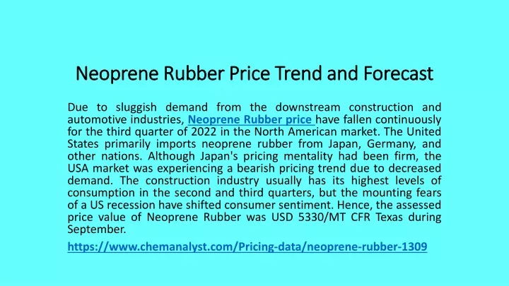 neoprene rubber price trend and forecast