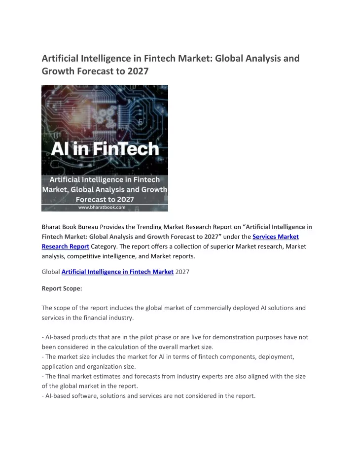 artificial intelligence in fintech market global