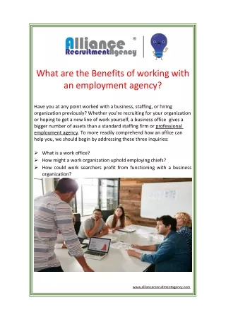 What are the benefits of working with an employment agency