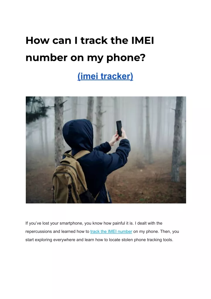 how can i track the imei number on my phone
