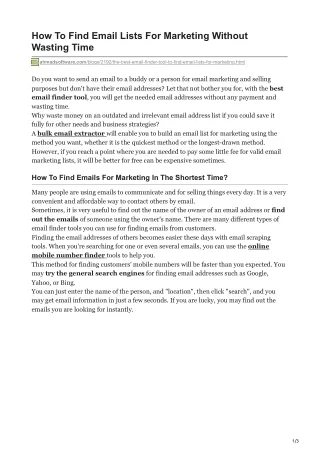 how to find email lists for marketing without