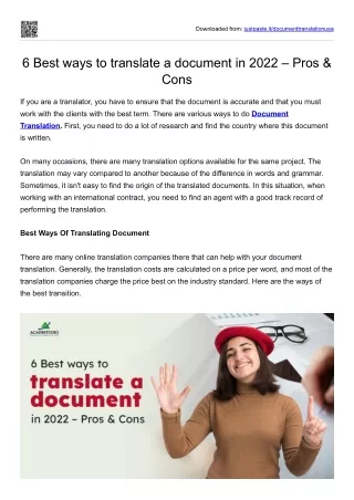 6 Best ways to translate a document in 2022 – Pros & Cons