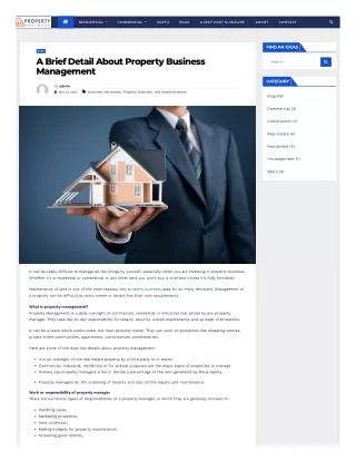 A Brief Detail About Property Business Management