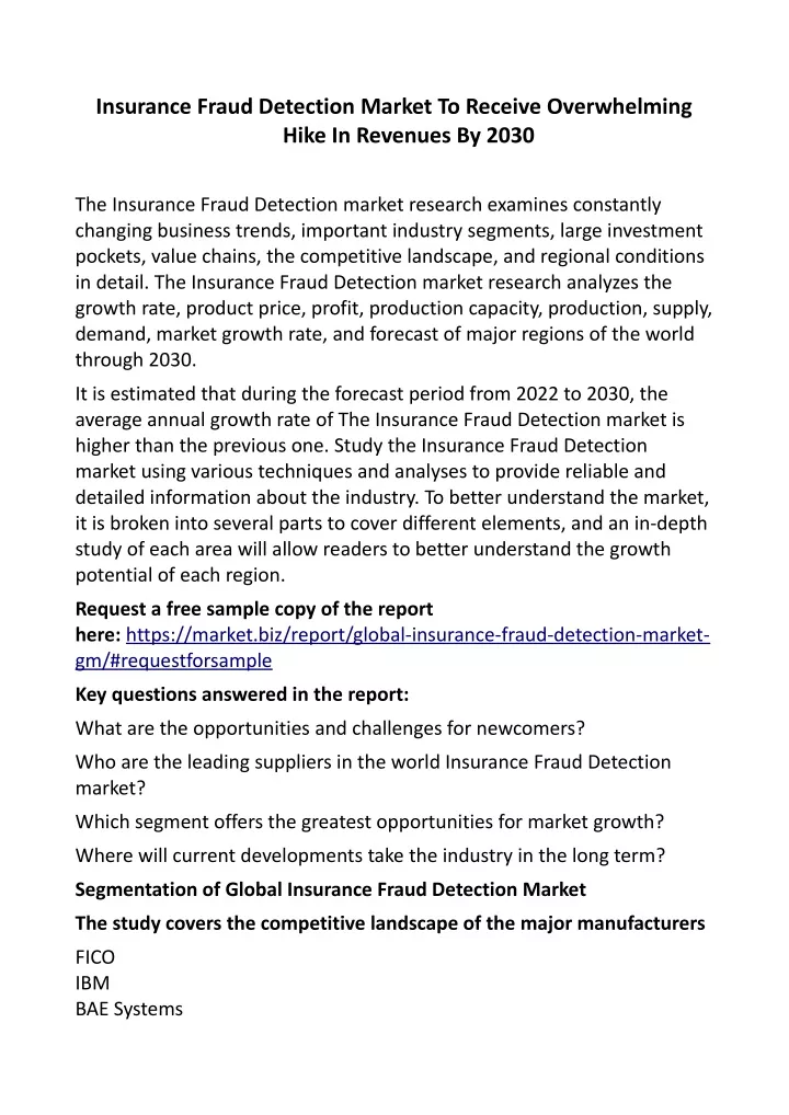 insurance fraud detection market to receive