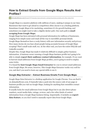 how to extract emails from google maps results