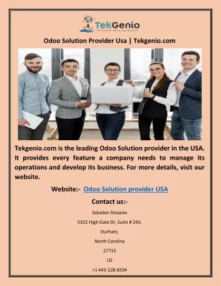 Odoo Solution Provider Usa | Tekgenio.com