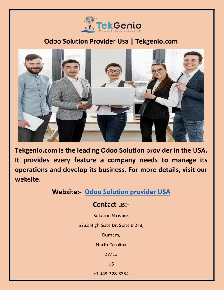 odoo solution provider usa tekgenio com