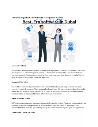 7 positive impacts of erp software management