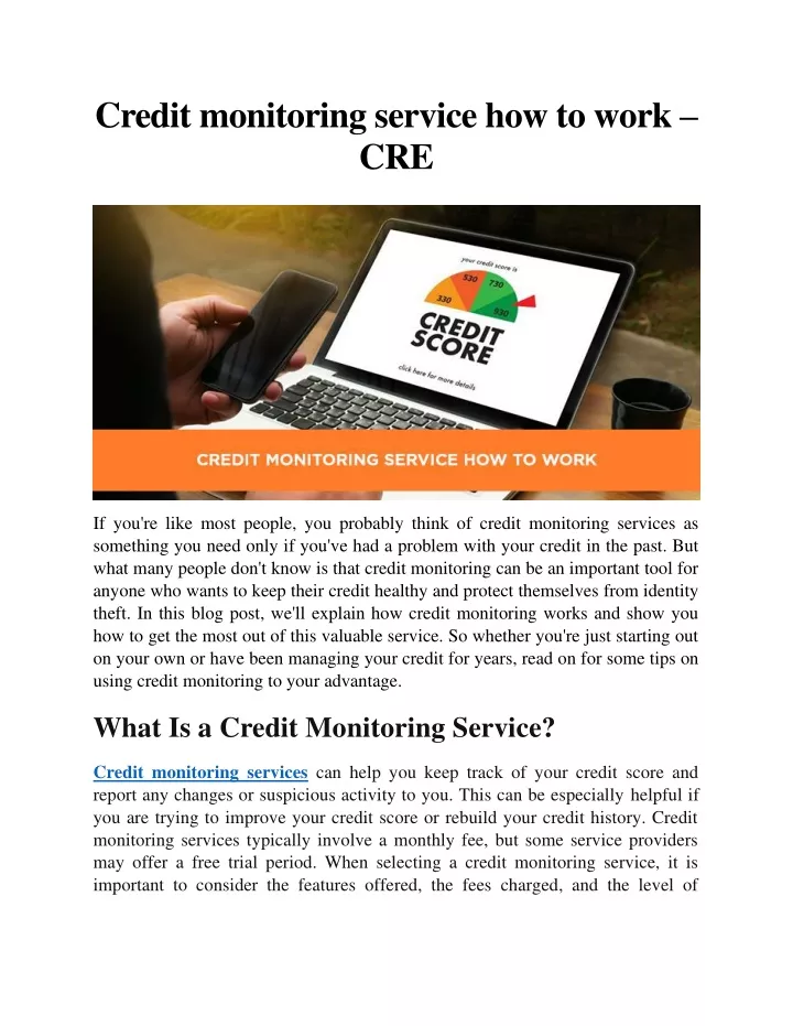 credit monitoring service how to work cre