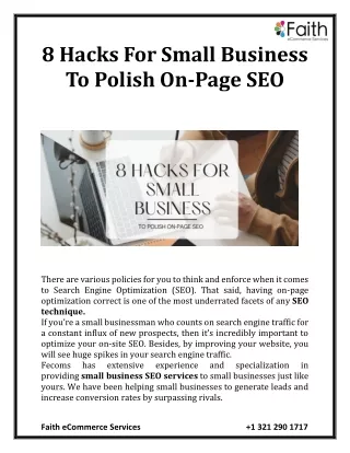 8 hacks for small business to polish on page seo