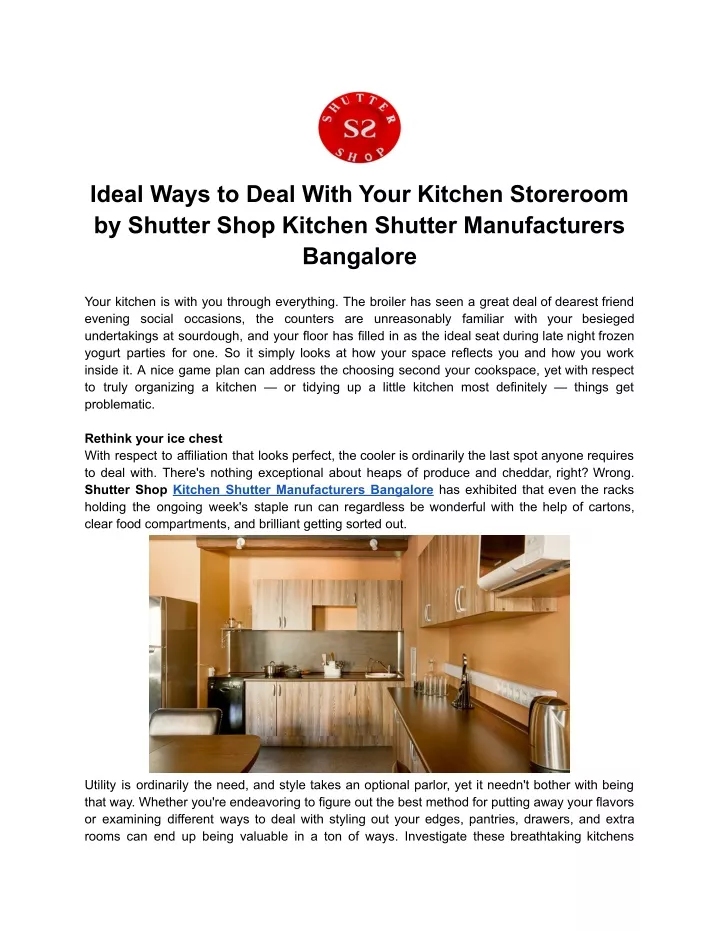 ideal ways to deal with your kitchen storeroom