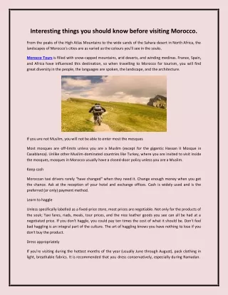 interesting things you should know before