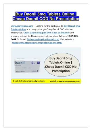 Buy Daonil 5mg Tablets Online |  Cheap Daonil COD No Prescription