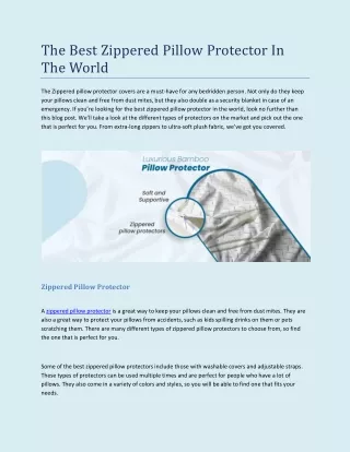 the best zippered pillow protector in the world