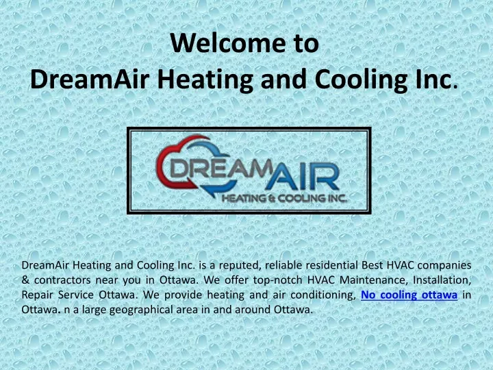 welcome to dreamair heating and cooling inc