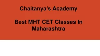 chaitanya s academy best mht cet classes i n maharashtra
