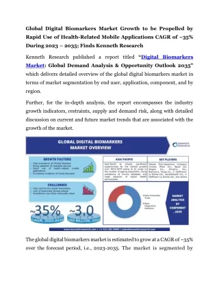 Global Digital Biomarkers Market PR
