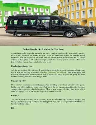 Festival Minibus Coach Hire Service