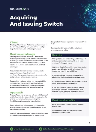acquiring and issuing switch