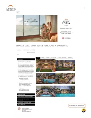 Buy Luxury 2 Bhk Flats in Baner Pune By Supreme Estia