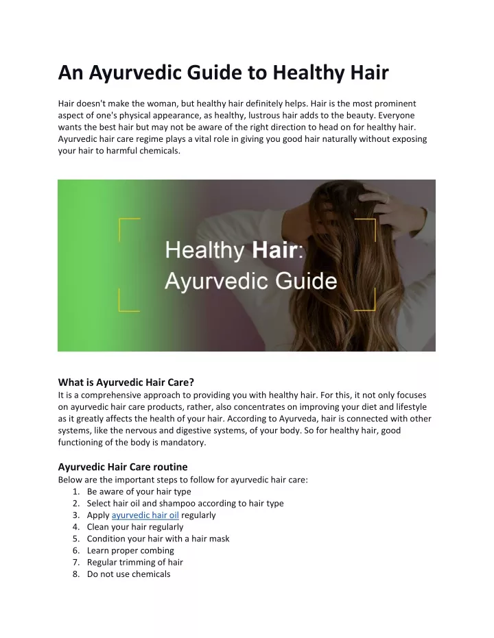 an ayurvedic guide to healthy hair hair doesn