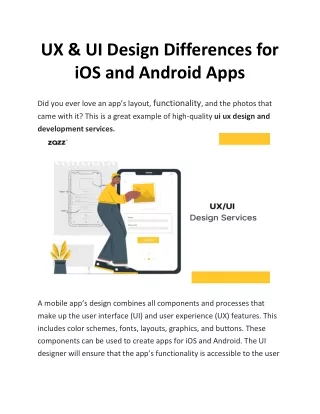 UX & UI Design Differences for iOS and Android Apps