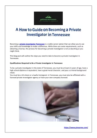 A How to Guide on Becoming a Private Investigator in Tennessee