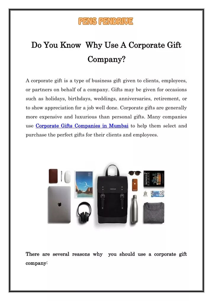 do you know why use a corporate gift do you know