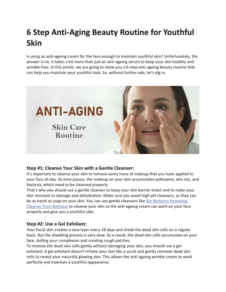 6 step anti aging beauty routine for youthful