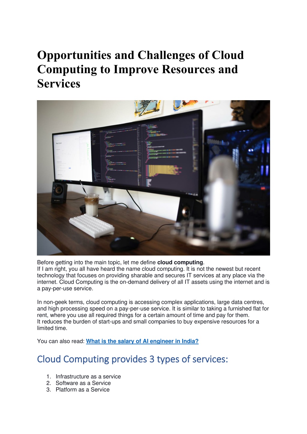 PPT - Opportunities and Challenges of Cloud Computing to Improve ...