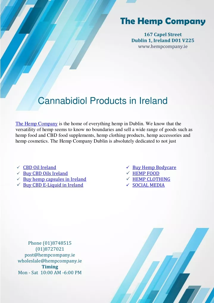 the hemp company 167 capel street dublin