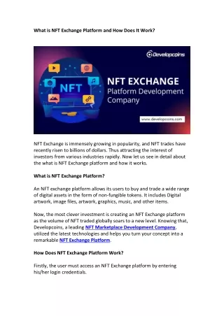 what is nft exchange platform and how does it work