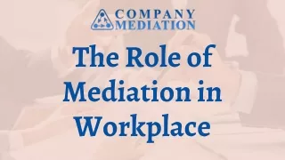 Workplace Dispute Mediation |Company Mediation